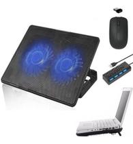 Base Suporte C/ Cooler 2x Hub 4 E Mouse Para Notebook Msi