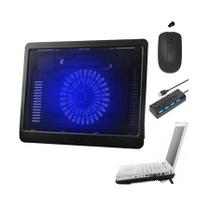 Base Suporte Com Cooler, Hub 4 E Mouse Para Notebook