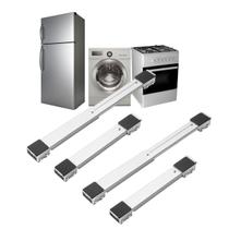 Base Suporte com Rodinhas Ajustável para Máquina de Lavar, Geladeira, Fogão, Móveis