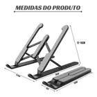 Base Suporte Ergonômico P/ Notebook Tablet Dobrável - preto/cinza