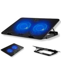 Base Suporte Notebook C3TECH Nbc-50bk"15-15,6"Led 2 Cooler azul vertical fan laptop refrigerado