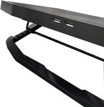 Base Suporte Notebook C3Tech NBC40BK até 15,6” para refrigerar Cooler Duplo LED Azul, Ajuste de Altura 5 Níveis, Ergonômico, gamer, trabalho, casa