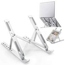 Base Suporte Notebook Tablet Aluminio Vertical Ergonômico Mesa Homeoffice Articulado