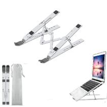 Base Suporte Para Notebook e Tablet Dobravel Tamanho Ajustável Portátil Ergonômico Aluminio