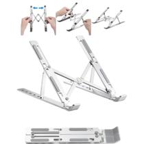 Base Suporte Para Notebook Metal Ajustável Premium Cor Prata