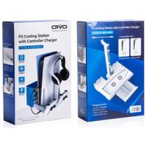 Base Suporte para PS5 com Refrigeração e Carregador de Controles