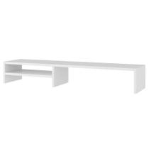 Base Suporte Stand Para Monitor Setup Soft Elevado 95x15cm em 100% MDF Branco - Abmaza
