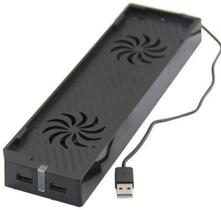 Base Suporte Vertical Com 2 Coolers Xbox One X Hub Usb Preto Base Suporte Vertical Com 2 Coolers Xbox One X Hub Usb Preto