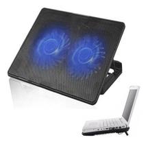 Base Suporte Vertical Cooler Duplo Led Para Notebook Samsung
