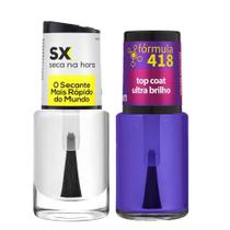 Base SX Ultra Secante 10ml + Base Top Coat Verniz Ultra Brilho 9ml Cora Base SX Ultra Secante 10ml + Base Top Coat Verniz Ultra Brilho 9ml Cora