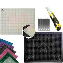 Base Tabua de Corte Artesanato Patchwork Scrapbook Placa Cortes A2 Dupla Face Regenerativa Estilete Profissional