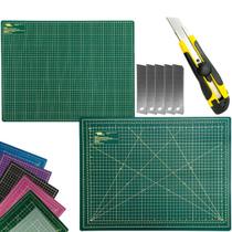 Base Tabua de Corte Artesanato Patchwork Scrapbook Placa Cortes A2 Dupla Face Regenerativa Estilete Profissional