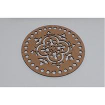 Base Tampa Arabesco Mdf Crochê Fio Malha Redonda 15cm - 10un Base Tampa Arabesco Mdf Crochê Fio Malha Redonda 15cm - 10un