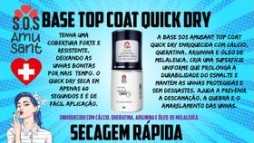 Base Top Coat Quick Dry Secagem Rápida 9ml Enriquecido com cálcio, queratina, arginina e óleo de melaleuca - SOS Amusant Hospital das Unhas