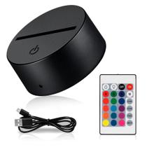 Base USB LED com Display Colorido 3D Iluminação Decorativa Base USB LED com Display Colorido 3D Iluminação Decorativa