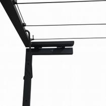 Base varal de parede reforçado retrátil 3fio 40cm preto ate 25kg