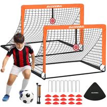 BaseGoal Gols de Futebol para Quintal, Kit com 2, 4x3 pés, Gol de Futebol Infantil Portátil com Montagem Instantânea, Rede de Futebol para Crianças e Jovens, Equipamento de Treino ao Ar Livre com Bola, Cones, Alvos e Acessórios BaseGoal Gols de Futebol para Quintal, Kit com 2, 4x3 pés, Gol de Futebol Infantil Portátil com Montagem Instantânea, Rede de Futebol para Crianças e Jovens, Equipamento de Treino ao Ar Livre com Bola, Cones, Alvos e Acessórios