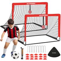 BaseGoal Gols de Futebol para Quintal, Kit com 2, 4x3 pés, Gol de Futebol Infantil Portátil Tipo Pop-Up para Crianças e Jovens, Equipamento de Treino ao Ar Livre com Bola de Futebol, Cones, Alvos e Acessórios BaseGoal Gols de Futebol para Quintal, Kit com 2, 4x3 pés, Gol de Futebol Infantil Portátil Tipo Pop-Up para Crianças e Jovens, Equipamento de Treino ao Ar Livre com Bola de Futebol, Cones, Alvos e Acessórios
