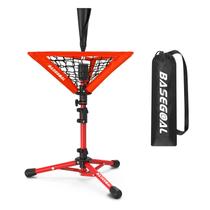 BaseGoal Tee de Beisebol para Crianças, Tee de Batida, Tee de Softball, Tee de Treinamento Juvenil, Tee de Teeball, Tee Portátil, com Caddy de Bolas Removível, Altura Ajustável Fácil