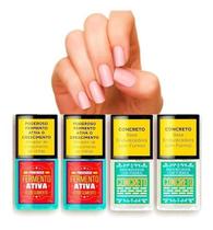 Bases De Unha Top Beauty Concreto Endurecedor + Fermento 4Un