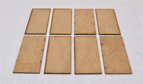 Bases em miniatura de MDF de 50 mm x 100 mm x 8 WWS para figuras modelo Bases em miniatura de MDF de 50 mm x 100 mm x 8 WWS para figuras modelo