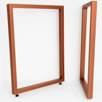 Bases Retangulares De Mesa Estilo Ind.75X60Cm Kit 2Un-Cobre