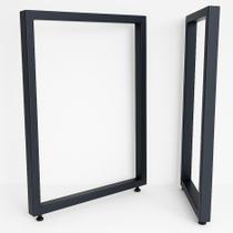 Bases Retangulares De Mesa Estilo Ind.75X60Cm Kit 2Un-Preto