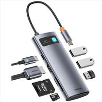 Baseus Adaptador USB C Hub 7 em 1 com 4K 60Hz HDMI 100W PD3 USBA 3.0 5gb Leitor de Cartao para Mac e Surface