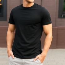 BASIC LOVERS Camiseta Masculina 100% Algodão Egípcio Preta Tshirt, camisa, Blusa Tamanho:GG