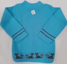 Básica De Lã Blusa Bebê Menino Inverno Infantil Várias Cores - Blue Macaw