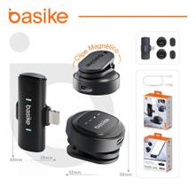 Basike Microfone Lapela Anti Ruido Duplo Magnético Sem Fio Clipe iPhone Tipo L Profissional Kit