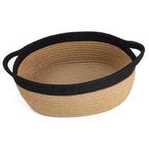 Basket Goodpick, tecido oval de algodão 30x20x13 cm, juta preta