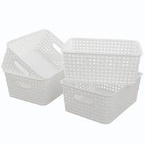 Basket Lesbin White Plastic Weave, pacote com 4 Basket Lesbin White Plastic Weave, pacote com 4