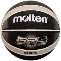 Basketball Molten GR5 Rubber, 12 painéis, preto, prata, tamanho 5