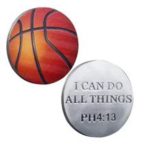 Basquete com moedas comemorativas: Eu posso fazer todas as coisas PH 4:13 Basquete com moedas comemorativas: Eu posso fazer todas as coisas PH 4:13