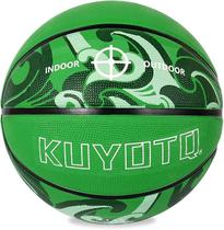 Basquete KUYOTQ, tamanho 7, 75 cm, borracha verde, interior/exterior