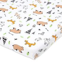 Bassinet Fitted Sheet Compatible with Mika Micky Bedside Sleeper Snuggly Soft Jersey Cotton Encaixa-se perfeitamente em 19 x 32 polegadas Bed Side Sleeper Colchão Woodland