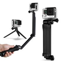 Bastão 3 Way 3 Formas Selfie Extensor Tripé p/ Cãmera de Ação Eken H9r Sjcam 4k Sports Prova D'água