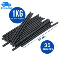 Bastão Cola Quente Grosso Preto 30cm x 11,2mm 1KG