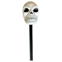Bastão crânio branco Halloween plástico acessório fantasia