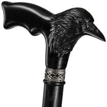 Bastão de caminhada Asterom Raven, madeira gótica artesanal, 91 cm