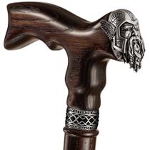 Bastão de caminhada Asterom Thor Viking Unique, nogueira artesanal, 92 cm