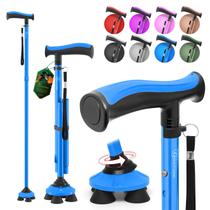 Bastão de caminhada BeneCane dobrável, quádruplo, ajustável, leve