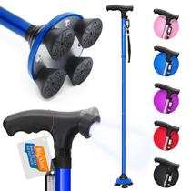 Bastão de caminhada BigAlex Folding LED com base quádrupla ajustável Bastão de caminhada BigAlex Folding LED com base quádrupla ajustável