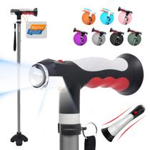Bastão de caminhada BigAlex, luz LED dobrável, ajustável 79-97 cm Bastão de caminhada BigAlex, luz LED dobrável, ajustável 79-97 cm