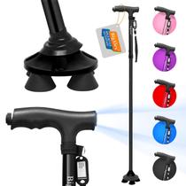 Bastão de caminhada dobrável BigAlex com luz LED ajustável Bastão de caminhada dobrável BigAlex com luz LED ajustável