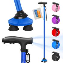 Bastão de caminhada dobrável BigAlex com luz LED ajustável Bastão de caminhada dobrável BigAlex com luz LED ajustável