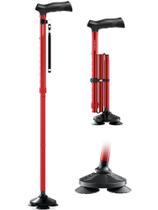 Bastão de caminhada HONEYBULL Dobrável Ajustável Dobrável Vermelho