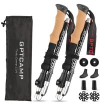 Bastão de caminhada nórdico GPTCAMP, TPZ-1, 2 bastões de caminhada dobráveis dobráveis com trava rápida de metal, alça de cortiça, bastões de trekking leves de alumínio 7075 para idosos, mulheres e homens, equipamento de caminhada