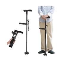 Bastão De Caminhada Telescópico Colapsável Com Alarme LED Para Idosos, Bastões Confiáveis Para